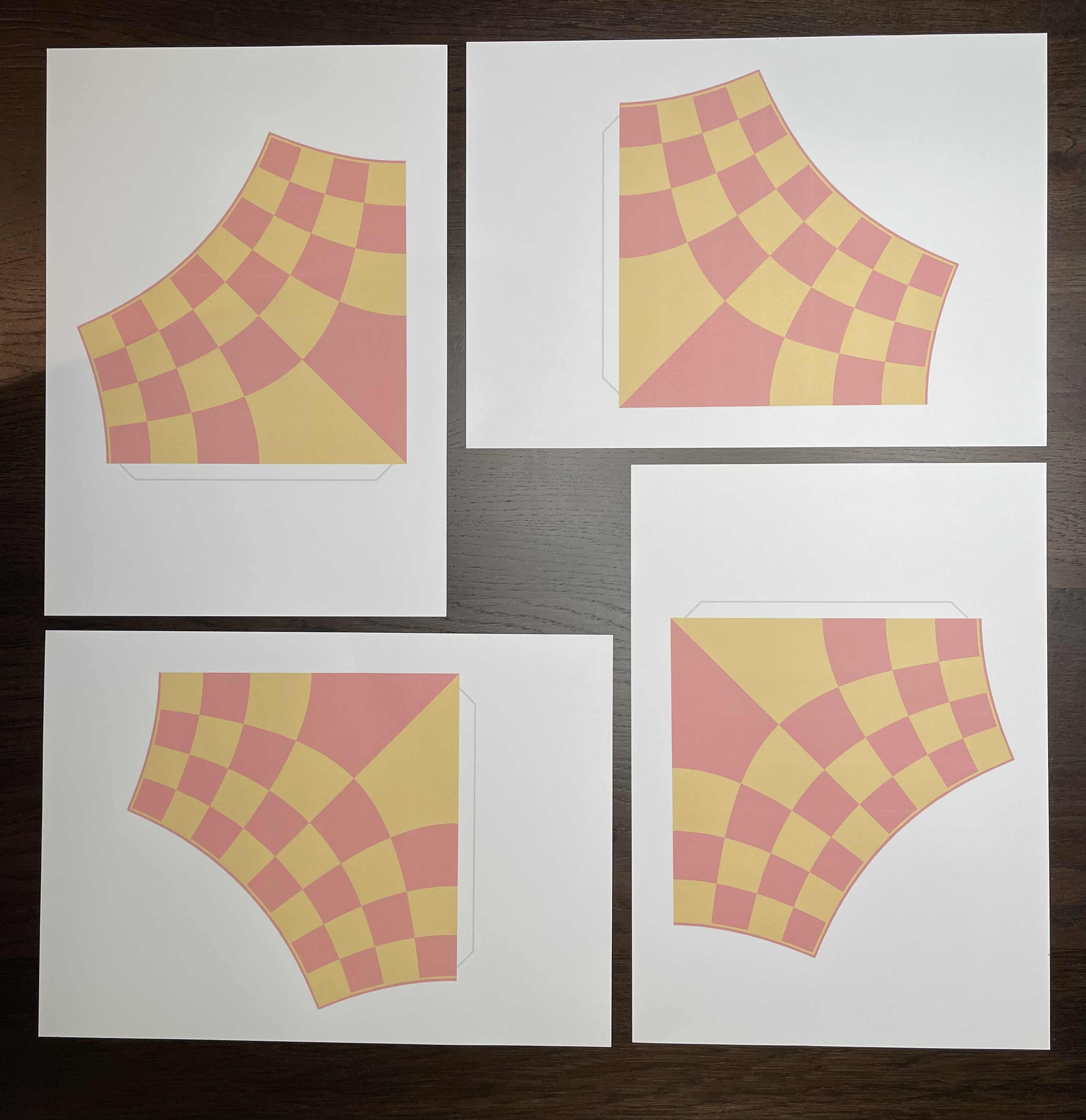 Figuur 3 - Kwart schaakbord, vier keer